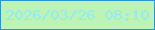 文字の大きさ：1、枠の色：2994da、背景の色：bef3b6、文字の色：94ebef 無料ブログパーツのブログ時計