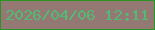 文字の大きさ：2、枠の色：299623、背景の色：947873、文字の色：53ba74 無料ブログパーツのブログ時計