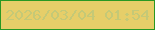 文字の大きさ：1、枠の色：299823、背景の色：e6ce69、文字の色：c5c976 無料ブログパーツのブログ時計
