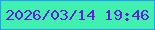 文字の大きさ：5、枠の色：299af9、背景の色：40f0af、文字の色：641cdd 無料ブログパーツのブログ時計
