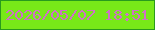 文字の大きさ：3、枠の色：299b1d、背景の色：78e918、文字の色：cf71c7 無料ブログパーツのブログ時計