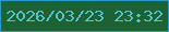 文字の大きさ：3、枠の色：299cbf、背景の色：1d6233、文字の色：56c2cd 無料ブログパーツのブログ時計