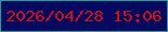 文字の大きさ：2、枠の色：299d90、背景の色：07085f、文字の色：cb1018 無料ブログパーツのブログ時計