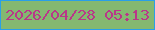 文字の大きさ：3、枠の色：299fe9、背景の色：84b871、文字の色：b93789 無料ブログパーツのブログ時計