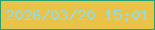 文字の大きさ：2、枠の色：29a072、背景の色：e8c348、文字の色：93dbe9 無料ブログパーツのブログ時計