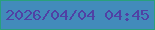 文字の大きさ：4、枠の色：29a07c、背景の色：428bbb、文字の色：5041a5 無料ブログパーツのブログ時計