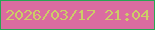 文字の大きさ：4、枠の色：29a654、背景の色：db6ca0、文字の色：cccd67 無料ブログパーツのブログ時計