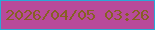 文字の大きさ：4、枠の色：29a8d6、背景の色：b84a9a、文字の色：876024 無料ブログパーツのブログ時計