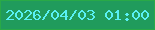 文字の大きさ：3、枠の色：29a947、背景の色：209b5c、文字の色：59f0f4 無料ブログパーツのブログ時計