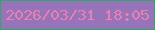 文字の大きさ：4、枠の色：29aa66、背景の色：9773b9、文字の色：e980b2 無料ブログパーツのブログ時計
