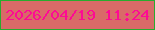 文字の大きさ：5、枠の色：29ab2e、背景の色：d96a68、文字の色：fd0b94 無料ブログパーツのブログ時計