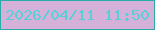 文字の大きさ：4、枠の色：29aca7、背景の色：d5b1da、文字の色：57cfd7 無料ブログパーツのブログ時計