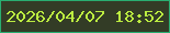 文字の大きさ：1、枠の色：29ae70、背景の色：333c26、文字の色：bced41 無料ブログパーツのブログ時計