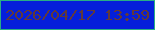 文字の大きさ：1、枠の色：29af85、背景の色：051fdb、文字の色：62393b 無料ブログパーツのブログ時計