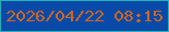 文字の大きさ：4、枠の色：29afb8、背景の色：094aa9、文字の色：d0661e 無料ブログパーツのブログ時計