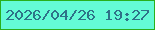 文字の大きさ：4、枠の色：29b01c、背景の色：64fbd6、文字の色：2e7288 無料ブログパーツのブログ時計