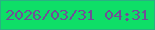 文字の大きさ：5、枠の色：29b182、背景の色：0ede67、文字の色：714f96 無料ブログパーツのブログ時計