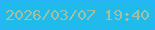 文字の大きさ：3、枠の色：29b2fe、背景の色：21bbeb、文字の色：a3c0a2 無料ブログパーツのブログ時計