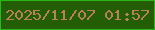 文字の大きさ：1、枠の色：29b916、背景の色：235e07、文字の色：b9805a 無料ブログパーツのブログ時計