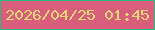 文字の大きさ：5、枠の色：29ba7e、背景の色：d95e7b、文字の色：e4d778 無料ブログパーツのブログ時計