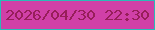文字の大きさ：3、枠の色：29bbb7、背景の色：d040a7、文字の色：971e5a 無料ブログパーツのブログ時計