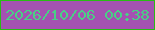 文字の大きさ：1、枠の色：29bc15、背景の色：a452b1、文字の色：49d085 無料ブログパーツのブログ時計