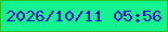 文字の大きさ：2、枠の色：29be23、背景の色：11f48f、文字の色：1706bd 無料ブログパーツのブログ時計