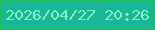 文字の大きさ：3、枠の色：29c035、背景の色：18b798、文字の色：87f9c0 無料ブログパーツのブログ時計