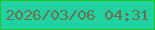 文字の大きさ：3、枠の色：29c223、背景の色：1ed2a1、文字の色：70714c 無料ブログパーツのブログ時計