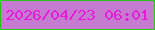 文字の大きさ：5、枠の色：29c319、背景の色：c57cd0、文字の色：e41cd7 無料ブログパーツのブログ時計