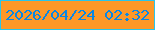 文字の大きさ：5、枠の色：29c5eb、背景の色：fd9828、文字の色：0987e4 無料ブログパーツのブログ時計