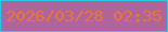 文字の大きさ：4、枠の色：29c8e8、背景の色：b0649c、文字の色：e97730 無料ブログパーツのブログ時計