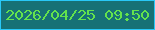 文字の大きさ：4、枠の色：29c8f8、背景の色：167176、文字の色：63e24d 無料ブログパーツのブログ時計