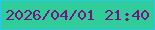 文字の大きさ：3、枠の色：29cae8、背景の色：30cd9a、文字の色：761481 無料ブログパーツのブログ時計