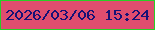 文字の大きさ：2、枠の色：29ce27、背景の色：df4d6f、文字の色：161176 無料ブログパーツのブログ時計