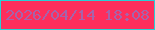 文字の大きさ：5、枠の色：29cfd5、背景の色：fe2e5c、文字の色：a663ab 無料ブログパーツのブログ時計