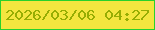 文字の大きさ：3、枠の色：29d12c、背景の色：f4e63f、文字の色：97ad03 無料ブログパーツのブログ時計