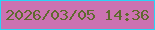 文字の大きさ：1、枠の色：29d4f6、背景の色：cc72b1、文字の色：60692f 無料ブログパーツのブログ時計