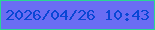 文字の大きさ：2、枠の色：29d693、背景の色：6a6df3、文字の色：0946d5 無料ブログパーツのブログ時計
