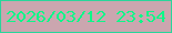 文字の大きさ：1、枠の色：29d69a、背景の色：cba6af、文字の色：0cf888 無料ブログパーツのブログ時計