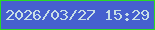 文字の大きさ：1、枠の色：29da24、背景の色：4660ce、文字の色：c8dfe6 無料ブログパーツのブログ時計