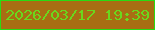 文字の大きさ：3、枠の色：29db13、背景の色：a86e13、文字の色：6ad81d 無料ブログパーツのブログ時計