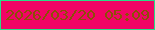 文字の大きさ：5、枠の色：29dc87、背景の色：f10465、文字の色：8c5006 無料ブログパーツのブログ時計