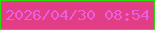 文字の大きさ：3、枠の色：29de08、背景の色：e23e86、文字の色：eb5fdf 無料ブログパーツのブログ時計