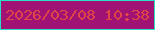 文字の大きさ：5、枠の色：29e0c7、背景の色：a01374、文字の色：e04547 無料ブログパーツのブログ時計