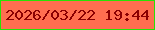 文字の大きさ：3、枠の色：29e104、背景の色：ff6e50、文字の色：8b0002 無料ブログパーツのブログ時計