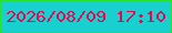 文字の大きさ：3、枠の色：29e130、背景の色：18d0cf、文字の色：df0c54 無料ブログパーツのブログ時計