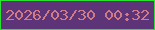 文字の大きさ：1、枠の色：29e330、背景の色：5e3479、文字の色：d17b86 無料ブログパーツのブログ時計