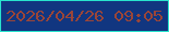 文字の大きさ：5、枠の色：29e4cd、背景の色：113680、文字の色：9a4538 無料ブログパーツのブログ時計
