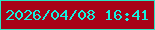 文字の大きさ：5、枠の色：29e6c4、背景の色：a80218、文字の色：12f2df 無料ブログパーツのブログ時計